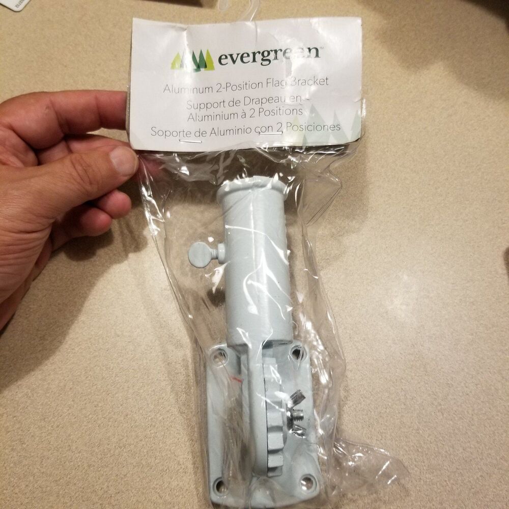 Evergreen aluminum 2 position flag bracket for 1 inch pole new sealed